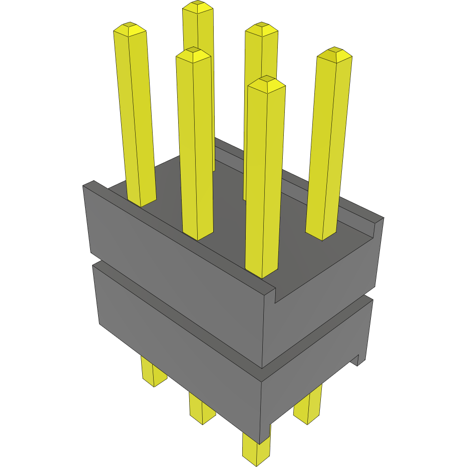 Samtec-DW-03-08-L-D-220 Steckverbinderleisten und Leiterplattenbuchsen Conn Board Stacker HDR 6 POS 2.54mm Solder ST Top Entry Thru-Hole Bulk