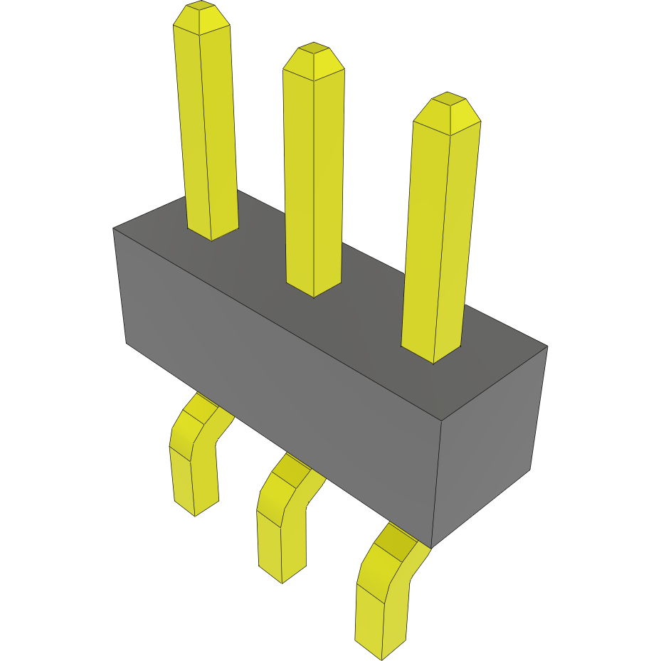 Samtec-MMT-103-01-S-SH Cabezales del conector y receptáculos PCB Conn Unshrouded Header HDR 3 POS 2mm Solder RA Side Entry SMD T/R
