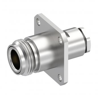 Radiall-R161256000 RF-Steckverbinder Conn Type N 0Hz to 11GHz 50Ohm Solder ST Panel Mount F Gold Over Nickel