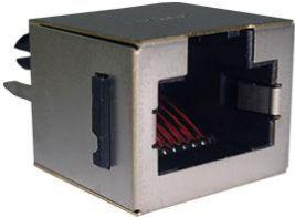 Amphenol Communications Solutions-RJE061881420H Steckverbinder, Telefon und Telekommunikation Conn Modular Jack F 8 POS 1.27mm Solder ST Thru-Hole 8 Terminal 1 Port