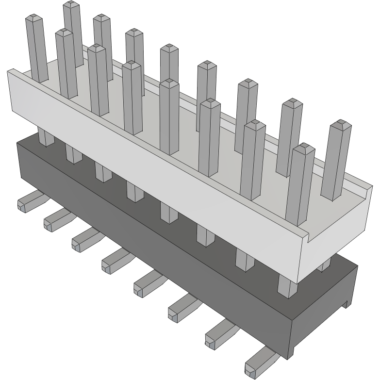 Samtec-HW-08-08-T-D-335-SM-A Cabezales del conector y receptáculos PCB Conn Board Stacker HDR 16 POS 2.54mm Solder ST Top Entry SMD Tube