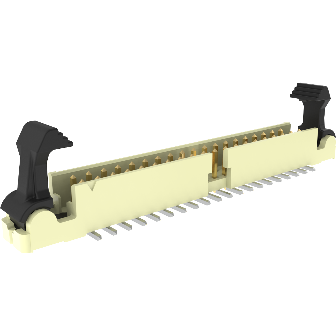 Amphenol Communications Solutions-10078995-G02-40ULF Steckverbinderleisten und Leiterplattenbuchsen Minitek®, Wire to Board Connectors, Shrouded Header with Low Profile Eject Latch - Surface Mount - Double row - 40 Positions - 2mm (0.079inch) - Vertical
