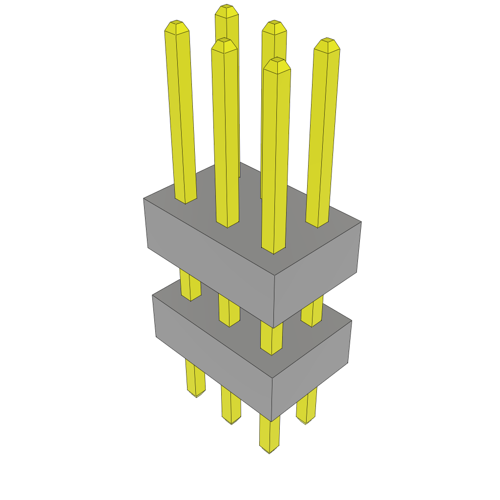 Samtec-TW-03-05-G-D-240-120 Connector Headers and PCB Receptacles Conn Board Stacker HDR 6 POS 2mm Solder ST Top Entry Thru-Hole Bulk