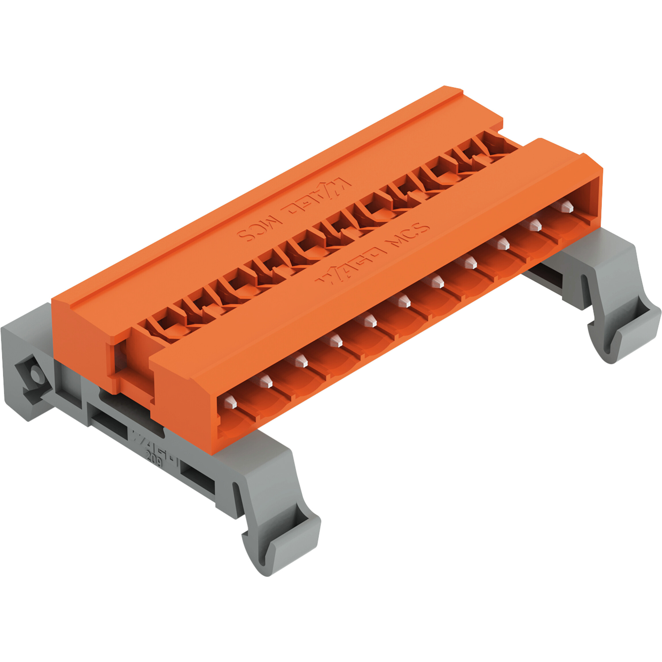 WAGO-232-541/007-000 Cabezales del conector y receptáculos PCB Double Pin Header, DIN-35 Rail Mounting, Pin spacing 5.08 mm, 11-pole