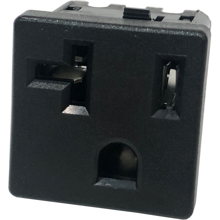 ADAM TECH-IEC-D-2 Potencia del conector Conn Outlet F 3 POS Faston ST Panel Mount 3 Terminal 1 Port Tray