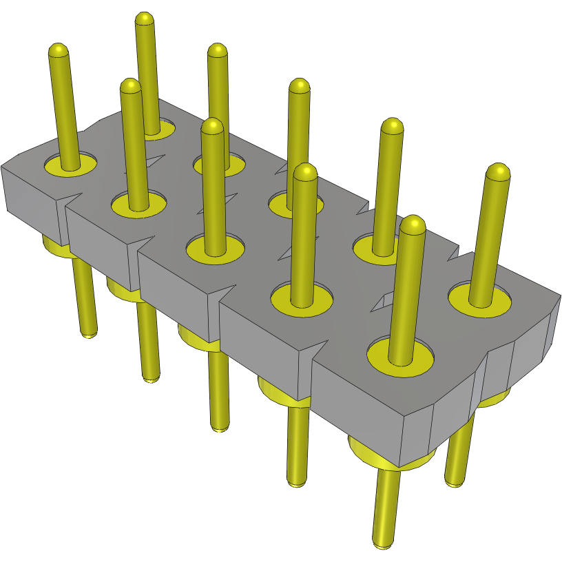 Samtec-BDL-105-T-F Cabezales del conector y receptáculos PCB Conn Unshrouded Header HDR 10 POS 2.54mm Solder ST Top Entry Thru-Hole Tube