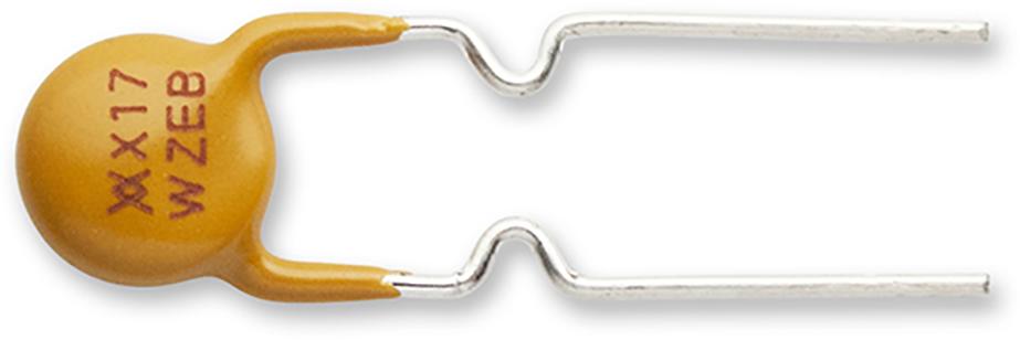 Littelfuse-RXEF017-2 PTC, rückstellbare Sicherung PTC Resettable Fuse 0.17A(hold) 0.34A(trip) 60VDC 40A 0.48W 3s 3.3Ohm Radial 7.4 X 3mm T/R