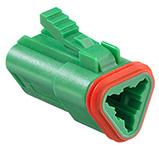 Molex-93445-2203 Einzeladersteckverbinder, Gehäuse Conn Housing PL 3 POS Crimp ST Cable Mount Green ML-XT Bag