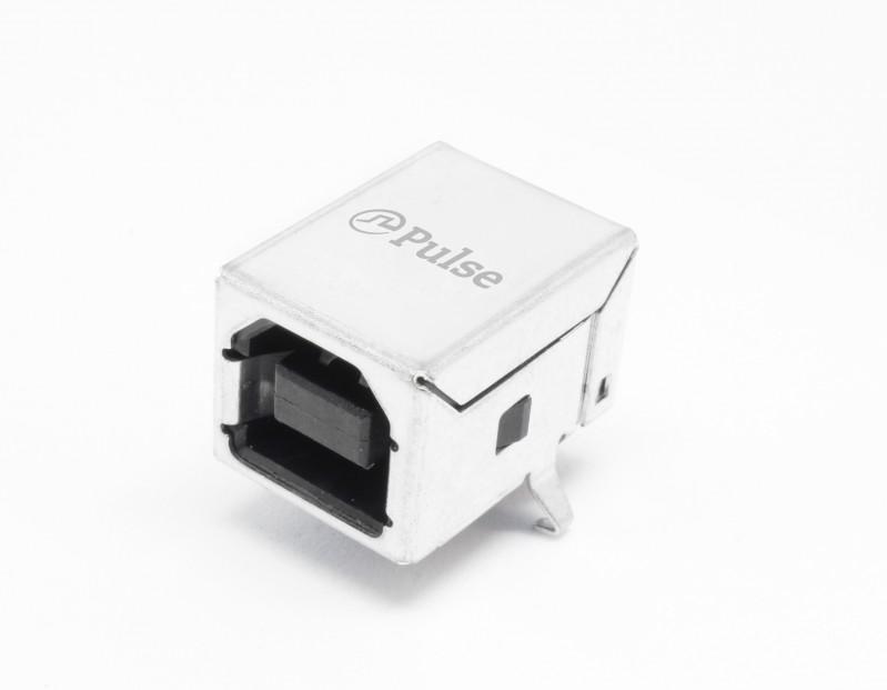 Pulse Electronics-E8144-B02022-L Connector USB Conn USB 2.0 Type B RCP 4 POS 2.5mm Solder RA Thru-Hole 4 Terminal 1 Port
