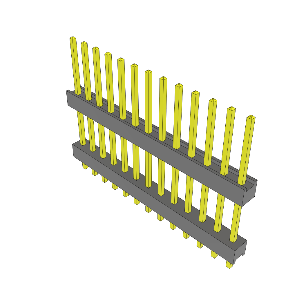 Samtec-ZW-13-11-G-D-600-098 Connector Headers and PCB Receptacles Conn Board Stacker HDR 26 POS 2.54mm Solder ST Top Entry Thru-Hole Bulk