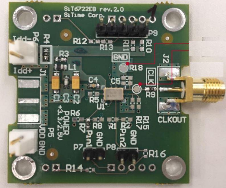 SiTime-SIT6722EB Herramientas y kits de desarrollo SIT6722 MEMS Oscillator Evaluation Board