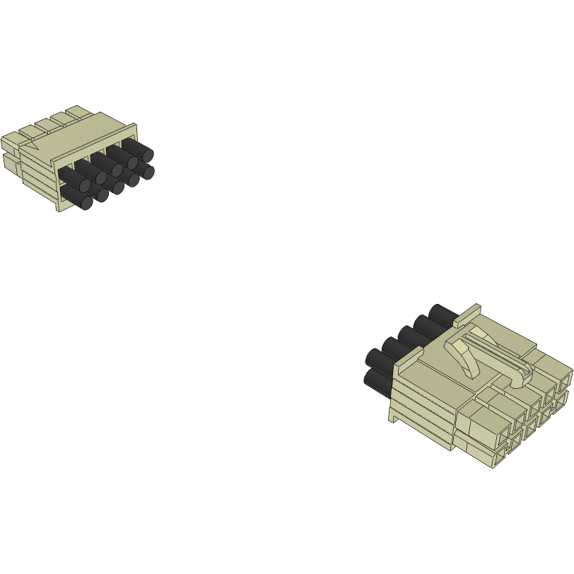 Samtec-PMSD-05-206-K-11.00-D-LDX Cable Assembly AC Power Cable Assembly 0.279m Power to Power 10 to 10 POS SKT-SKT Crimp-Crimp 20AWG