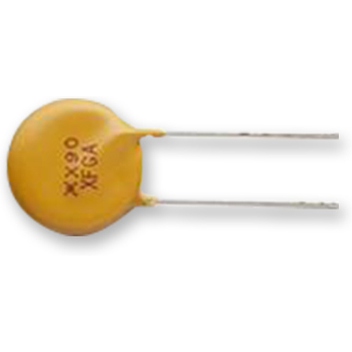 Littelfuse-RF2682-000 PTC, rückstellbare Sicherung PTC Resettable Fuse 0.9A(hold) 1.8A(trip) 72VAC/72VDC 40A 0.99W 7.2s 0.2Ohm Radial 11.2 X 3mm Bag