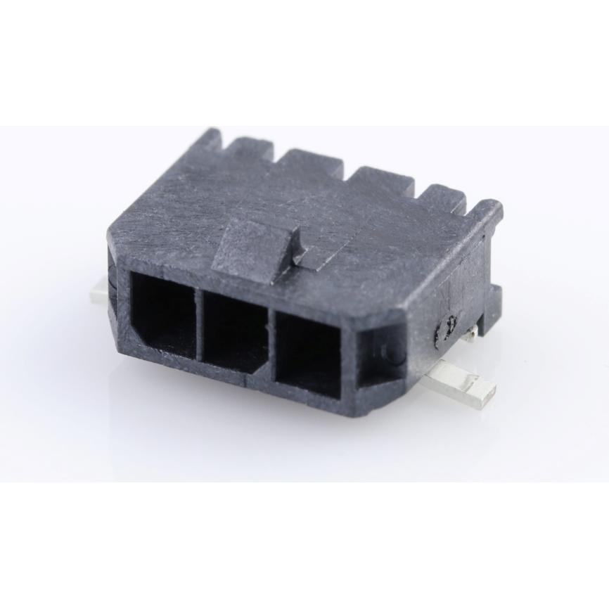 Molex-43650-0313 Connector Headers and PCB Receptacles Conn Wire to Board HDR 3 POS 3mm Solder RA Side Entry SMD Micro-Fit 3.0 T/R