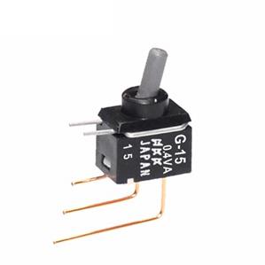 NKK Switches-G15AV Switch Toggle Switch Toggle ON None (ON) SPDT Round Lever PC Pins 0.1A 28VAC 28VDC 0.4VA PC Mount with Bracket