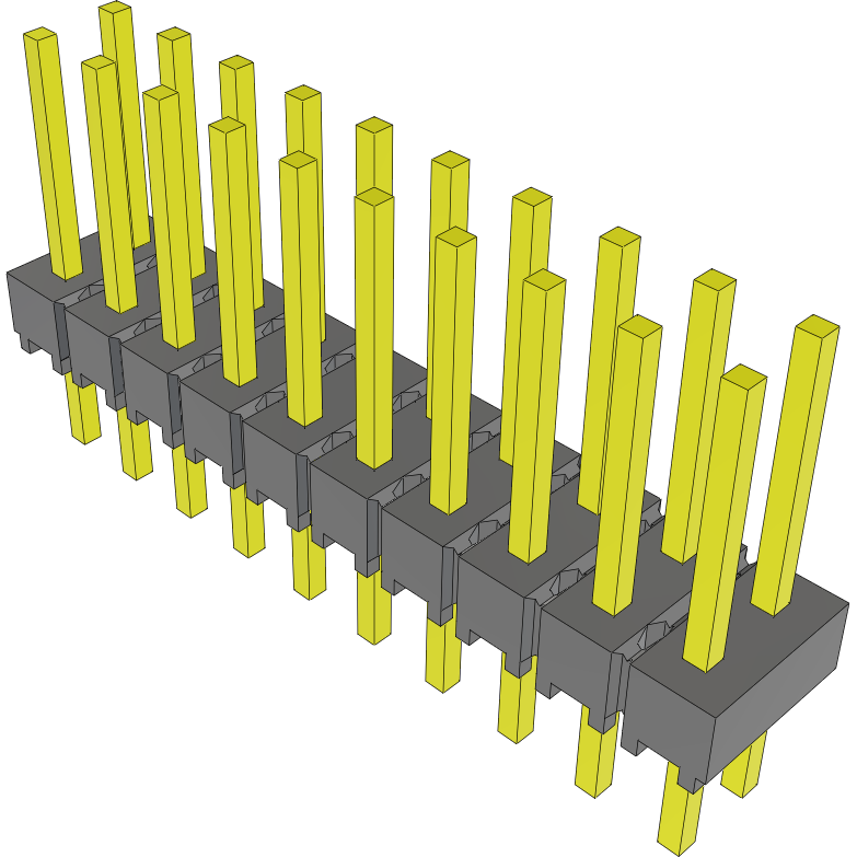 Samtec-MTSW-110-08-T-D-295 Steckverbinderleisten und Leiterplattenbuchsen Conn Unshrouded Header HDR 20 POS 2.54mm Solder ST Top Entry Thru-Hole Bulk
