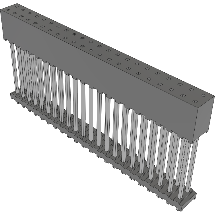 Samtec-ESQT-122-02-F-D-800 Cabezales del conector y receptáculos PCB Conn Elevated Socket SKT 44 POS 2mm Solder ST Top Entry Thru-Hole Tube