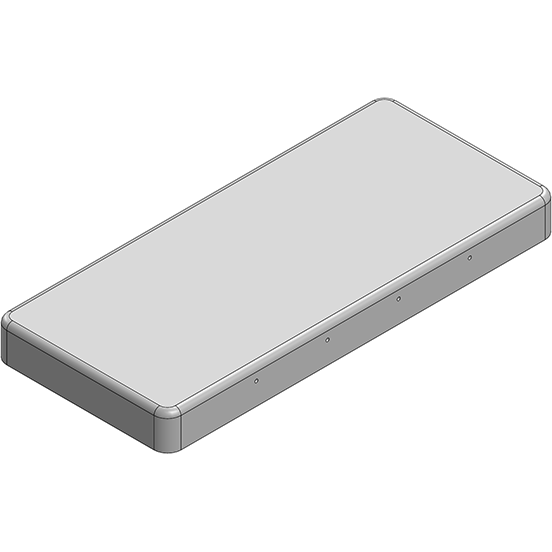 Masach Tech-MS544-10C-NS null 55 x 24.5 x 5mm Two-piece Drawn-Seamless RF Shield/EMI Shield COVER (Nickel-Silver)