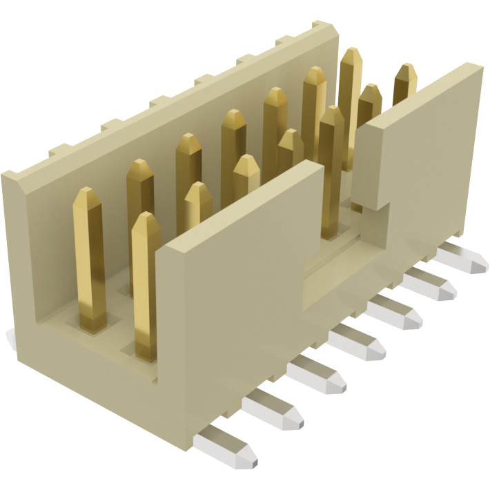 Amphenol Communications Solutions-95615-114TLF Cabezales del conector y receptáculos PCB Conn Shrouded Header (2 Sides) HDR 14 POS 2mm Solder ST Top Entry SMD Minitek® Tube