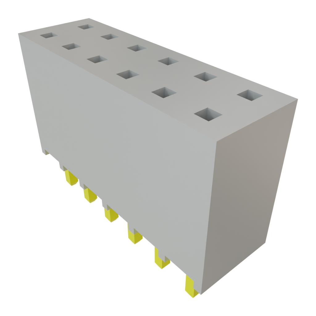 Samtec-SSQ-106-01-L-D Connector Headers and PCB Receptacles Conn Socket Strip SKT 12 POS 2.54mm Solder ST Top Entry Thru-Hole Bulk