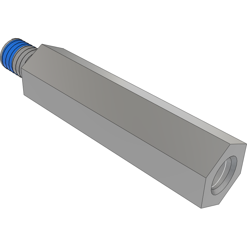 Samtec-SO-1890-03-02-02-L-N Distanzhülsen Standoff Hex M/F M3 X 0.5-THD 4.76mm-A/F 4.76mm-LG Stainless Steel 303