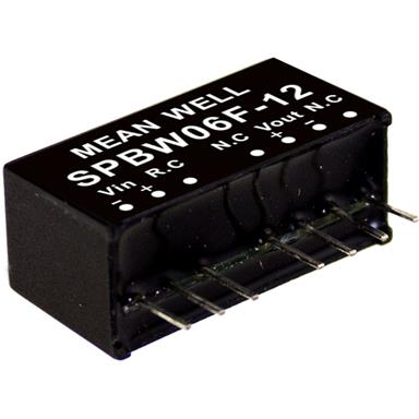Mean Well Enterprises-SPBW06G-12 Convertidor de CC a CC y módulo del regulador de conmutación Module DC-DC 48VIN 1-OUT 12V 0.5A 6W 7-Pin SIP Module Tube