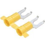 Flange Fork Terminal 10-12AWG Copper Yellow 26.2mm Tin T/R