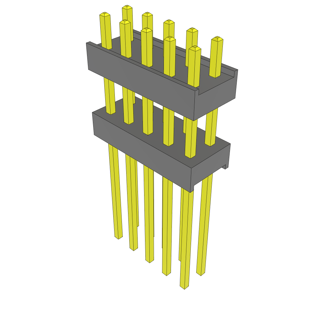 Samtec-ZW-05-12-T-D-375-550 Cabezales del conector y receptáculos PCB Conn Board Stacker HDR 10 POS 2.54mm Solder ST Top Entry Thru-Hole Bulk