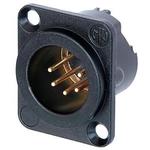 Conn IP40 XLR Connector M 5 POS Solder Cup ST Panel Mount 5 Terminal 1 Port