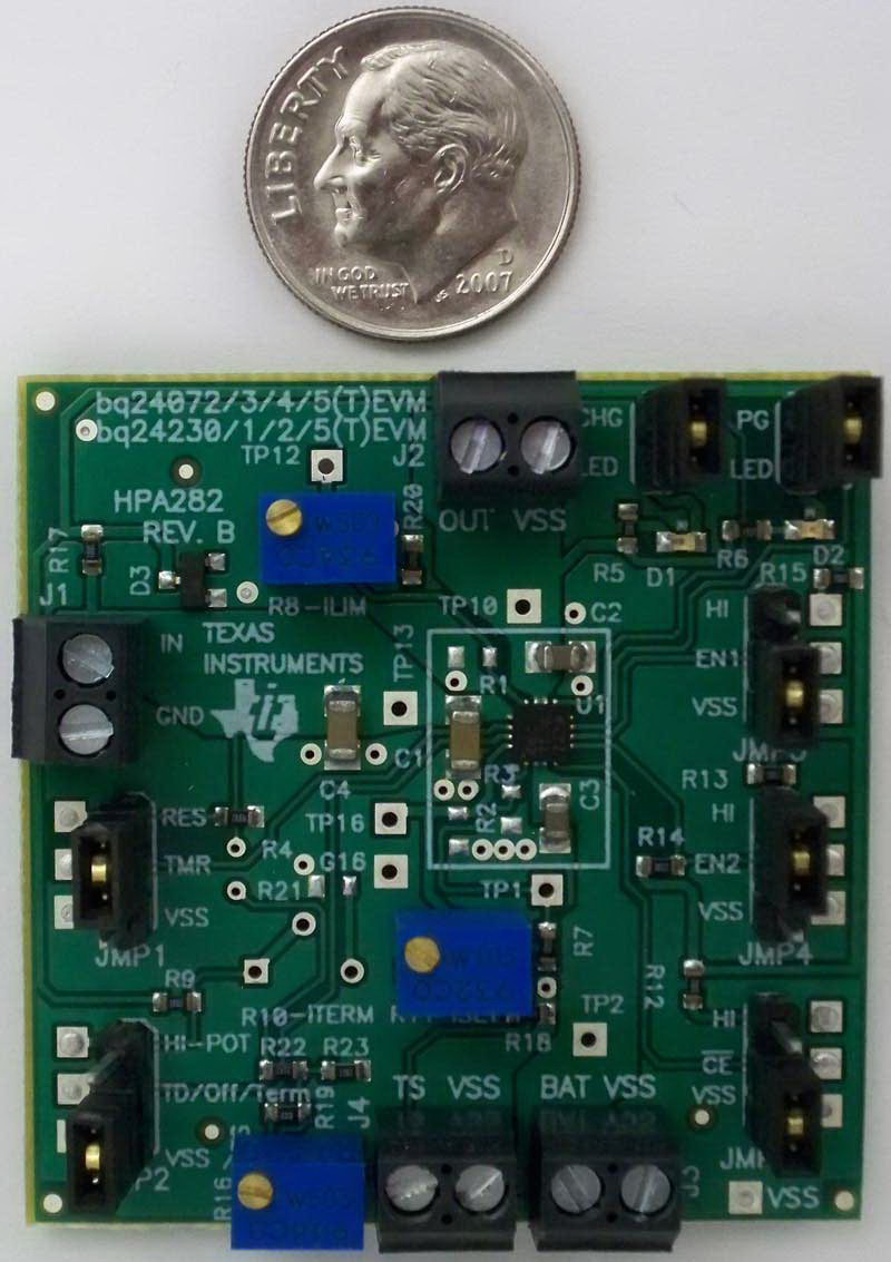 Texas Instruments-BQ24074EVM Energiemanagement, Entwicklungsplatinen und -kits BQ24074 Battery Management Evaluation Board