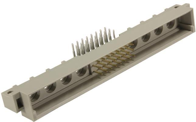 HARTING-09031246901 | DIN 41612 Connector, 32 Positions Steckverbinder, Mutterplatine Conn Daughter Card M 8Power/24Signal POS 2.54mm Solder RA Thru-Hole