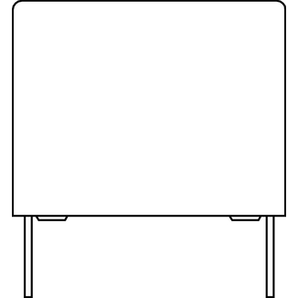 Vishay-BFC2373FE105MI Kondensator, Kunststofffilm Cap Film 1uF 400V PET 10%( 26 X 7 X 16.5mm) Radial Plastic Rectangular Can 22.5mm 105°C Loose