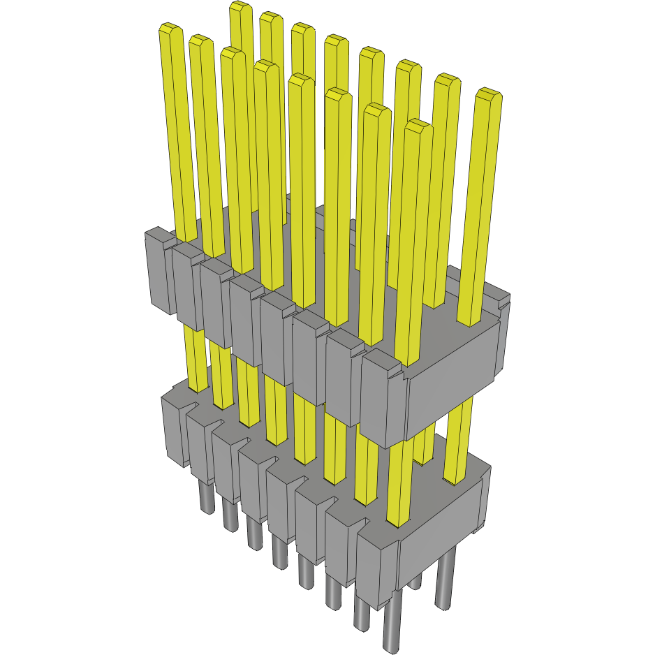 Samtec-DWM-08-58-L-D-345 Connector Headers and PCB Receptacles Conn Board Stacker HDR 16 POS 1.27mm Solder ST Thru-Hole Tube
