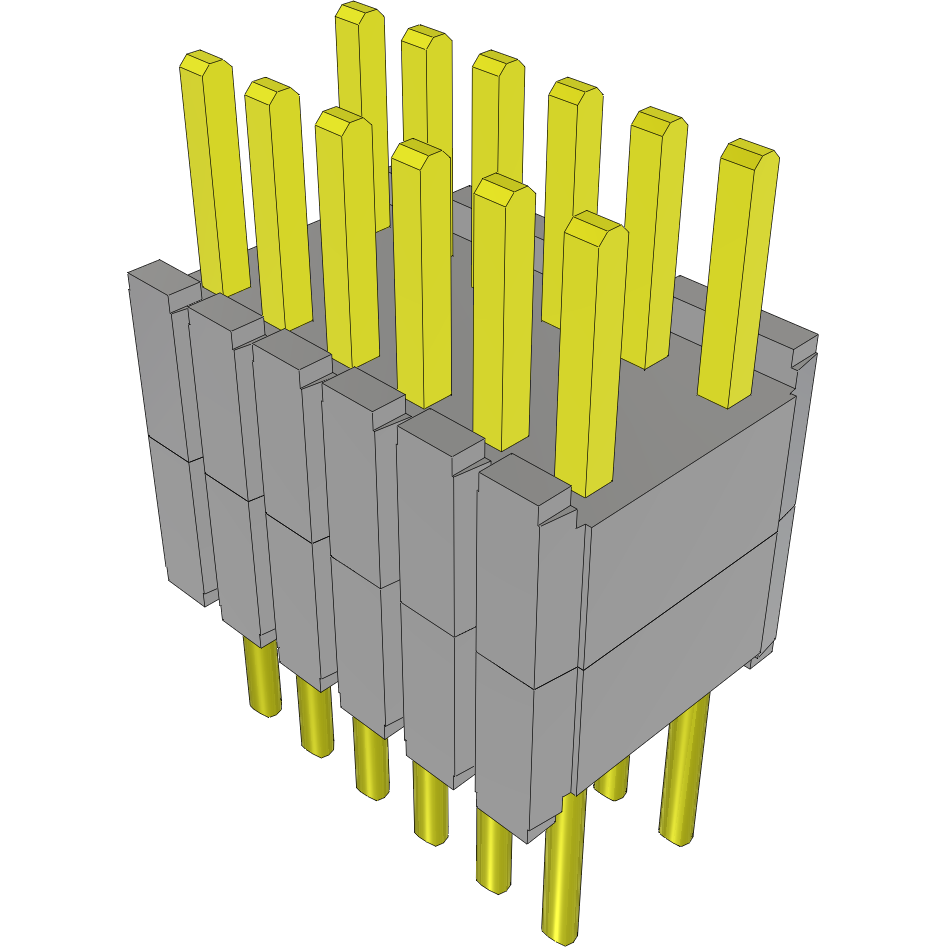 Samtec-DWM-06-52-G-D-200 Embases de raccordement et réceptacles PCB Conn Board Stacker HDR 12 POS 1.27mm Solder ST Thru-Hole Layer