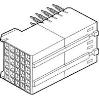 Amphenol Communications Solutions-85863-102LF Steckverbinder, Mutterplatine Metral® Board Connectors, Backplane Connectors, 5 Row Signal Receptacle, Right Angle, Solder-to-Board