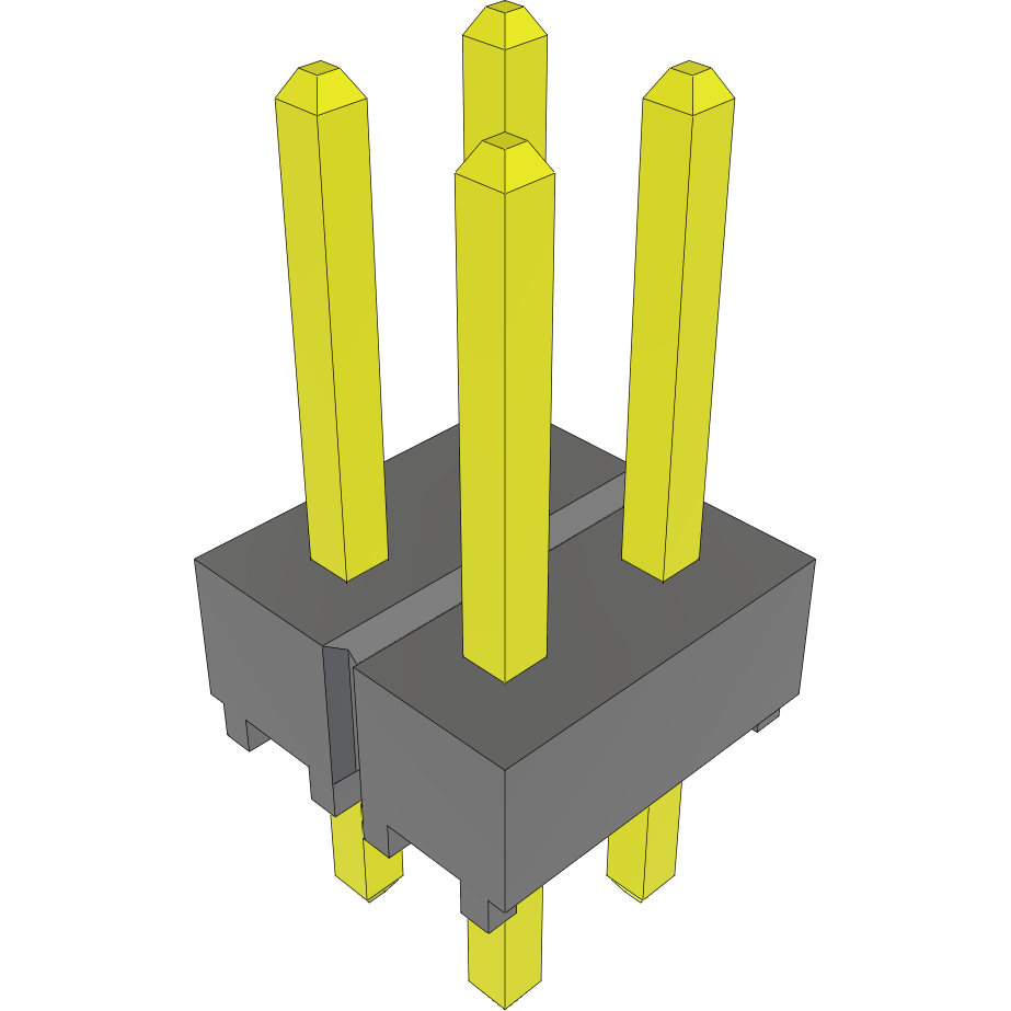 Samtec-TSW-102-23-L-D Cabezales del conector y receptáculos PCB Conn Unshrouded Header HDR 4 POS 2.54mm Solder ST Top Entry Thru-Hole