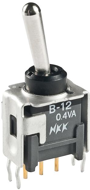 NKK Switches-B12AB Kippschalter Switch Toggle ON None ON SPDT Bat Lever PC Pins 0.1A 28VAC 28VDC 0.4VA PC Mount with Bracket