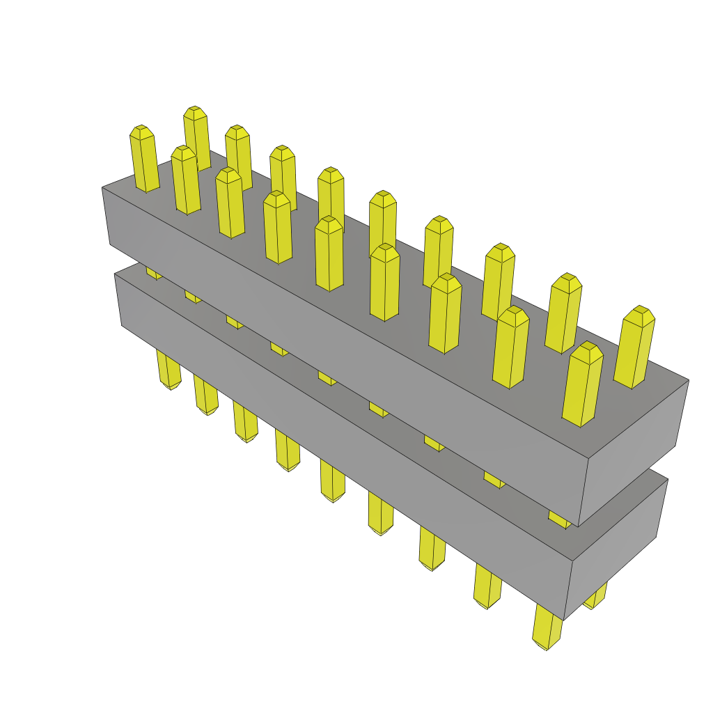 Samtec-TW-09-02-G-D-200-100 Steckverbinderleisten und Leiterplattenbuchsen Conn Board Stacker HDR 18 POS 2mm Solder ST Top Entry Thru-Hole Bulk