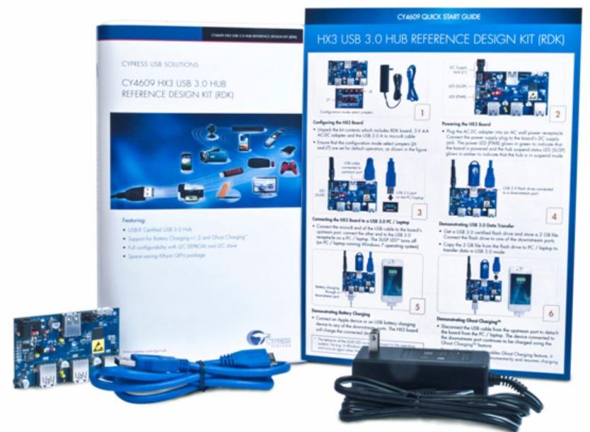 Infineon Technologies AG-CY4609 Herramientas y kits de desarrollo CYUSB3304-68LTXC USB Interface IC Reference Design Kit