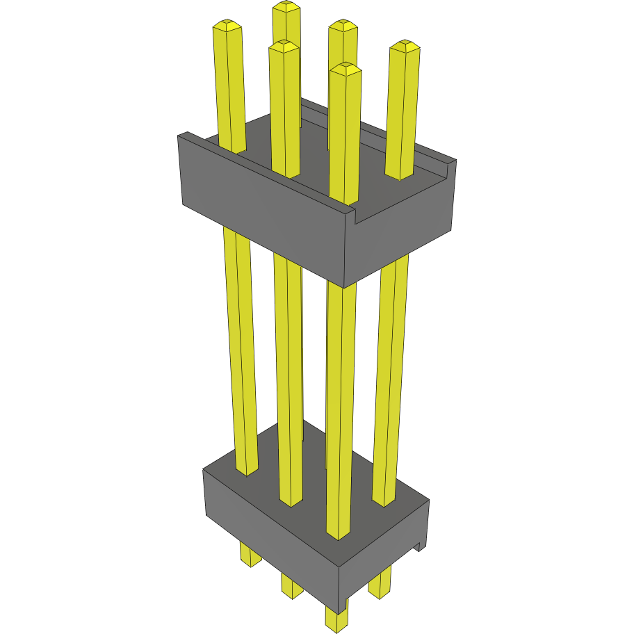 Samtec-DW-03-11-T-D-670 Steckverbinderleisten und Leiterplattenbuchsen Conn Board Stacker HDR 6 POS 2.54mm Solder ST Top Entry Thru-Hole Bulk