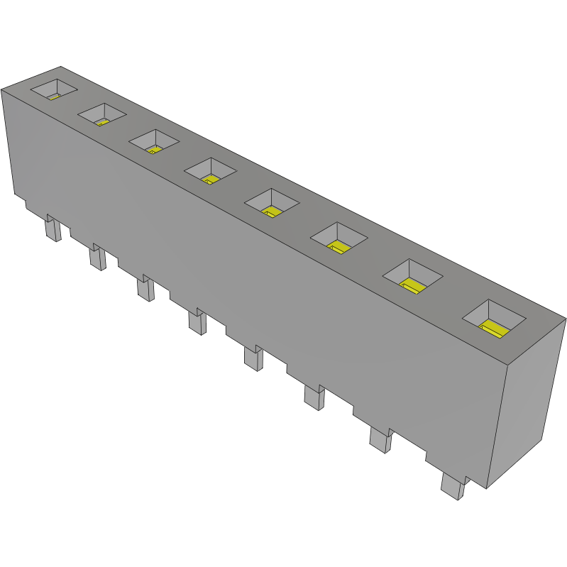 Samtec-HPF-08-01-T-S Piastre connettori e prese PCB Conn Socket Strip SKT 8 POS 5.08mm Solder ST Top Entry Thru-Hole Tube