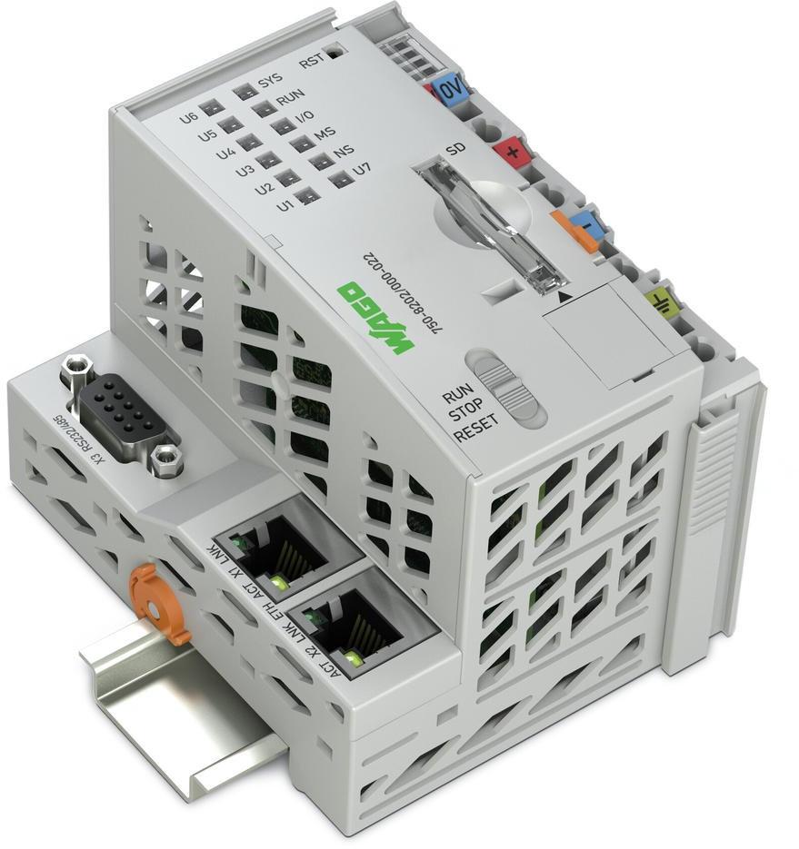 WAGO-750-8202/000-022 Schnittstellencontroller Controller PFC200, Application for energy data management, 2 x ETHERNET, RS-232/-485