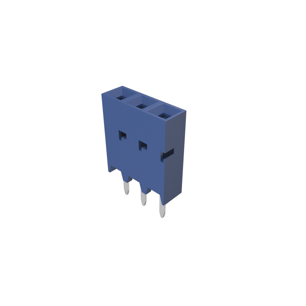 Amphenol Communications Solutions-75915-303LF Connector Headers and PCB Receptacles Dubox®, Board To Board Connector, Receptacle, Vertical, Through Hole, Single Row, Top Entry, 3 Positions, 2.54mm (0.100in) Pitch