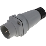 Woodhead Plug with Handle and Cap, Switch-Rated, 30.0A, 277V AC, 1-Pole + Neutral + Ground, Insulator Keying Position 4, Three Grommets Included