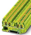 PHOENIX CONTACT-PT 4-QUATTRO-PE Connector Terminal Blocks Conn Ground Modular Terminal Block F 4 POS Push-In Spring T DIN Rail