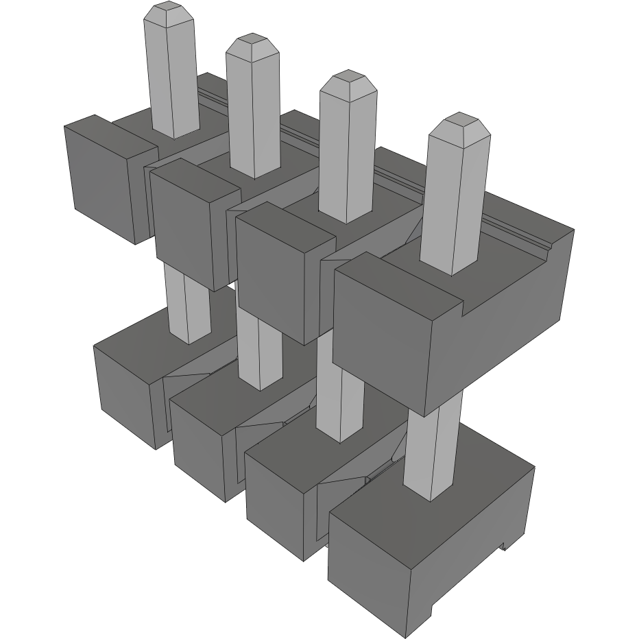 Samtec-JW-04-04-T-S-485-150 Steckverbinderleisten und Leiterplattenbuchsen Conn Board Stacker HDR 4 POS 3.96mm Solder ST Thru-Hole Bulk