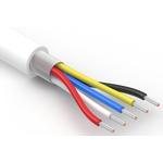 Shielded Multi-Conductor Cable Spiral High Density Polyethylene 5Conductors 30AWG 3.2mm 150V White Thermoplastic Polyurethane