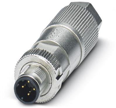 PHOENIX CONTACT-1411066 Sensor Accessories Connector, Ethernet CAT5 (100 Mbps), 4-position, halogen-free, shielded, Plug straight M12 SPEEDCON