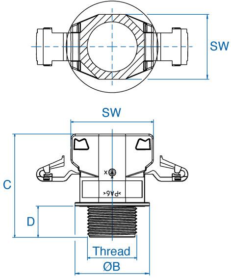 Altech Corporation-3805022 Accessori per cavi Wire Management and Protection, Gland 1.26in/1.42in Tube Fitting/Male Polyamide 66
