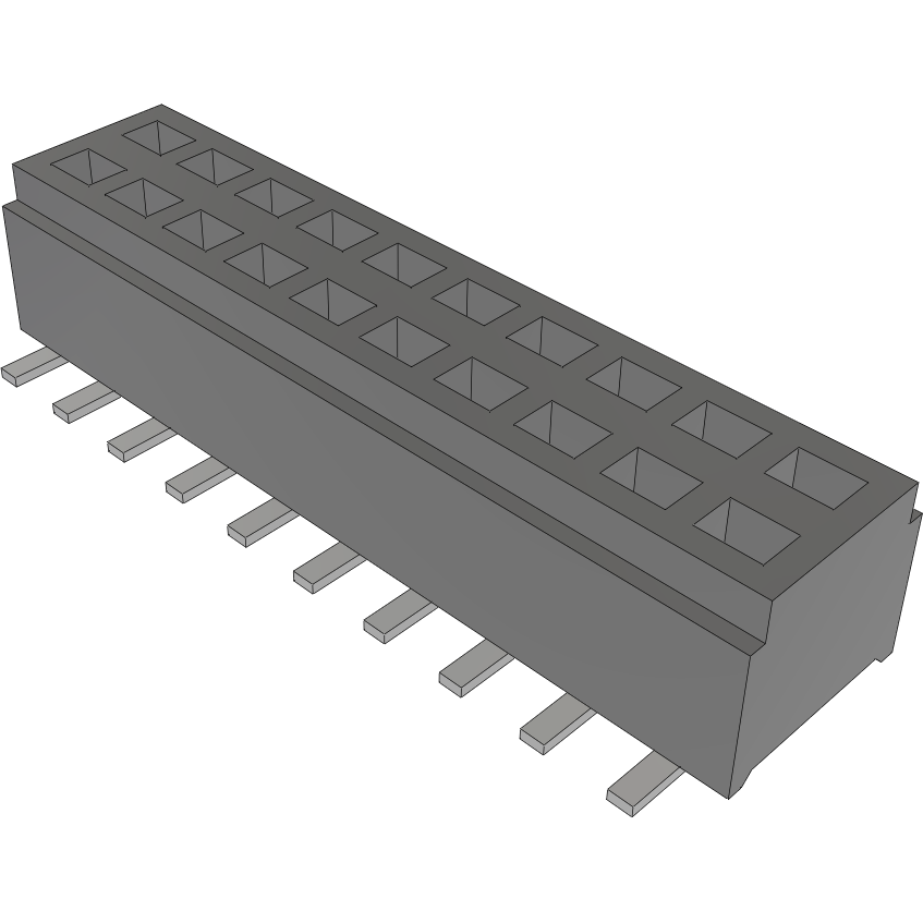 Samtec-CLM-110-02-F-D-BE 连接器插头及 PCB 插座 Conn Micro Socket Strip SKT 20 POS 1mm Solder ST SMD Tube